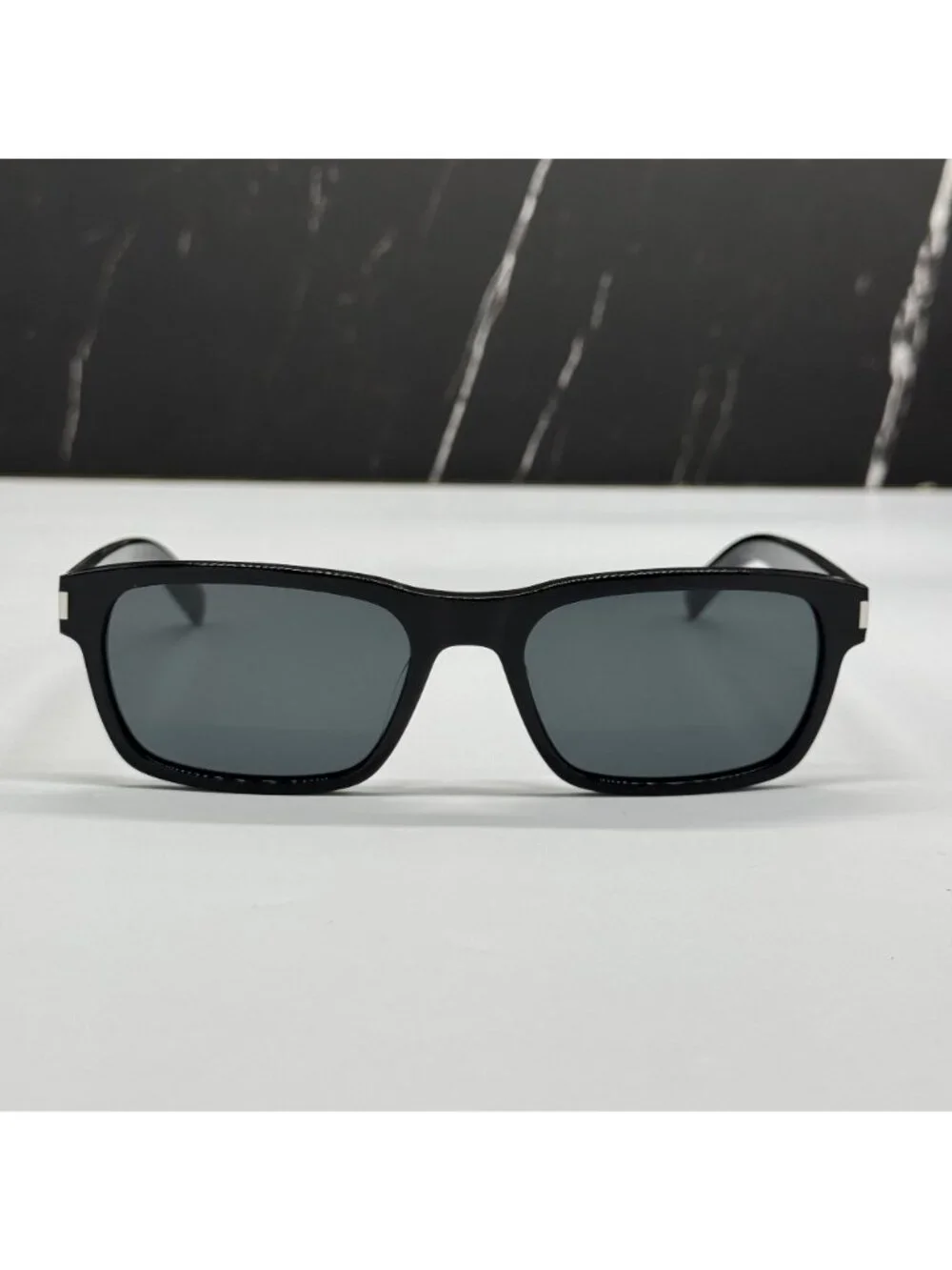 Saint Laurent SL662 001 Square Black Gray Sunglasses